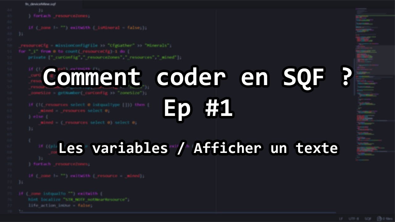 COMMENT CODER EN SQF EP #1 - Les variables / Afficher du Texte - YouTube