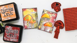 Mixed Media Artist Trading Cards with Distress Ink Background