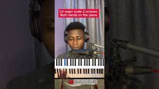 C# major scale 2 octaves piano