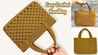 Download Lagu Simple \u0026 Elegant Crochet Handbag - How to Make Crochet Bag Easy for Beginners (SUBTITLE) MP3