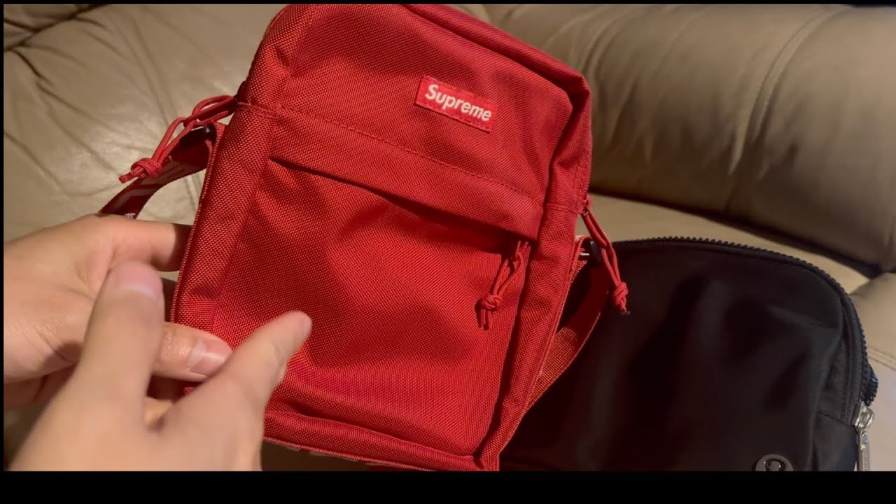 red supreme shoulder bag