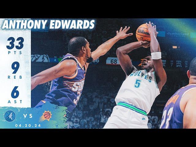 Anthony Edwards Drops 33 Points IN WIN Over Suns In GAME ONE | 04.20.24 class=