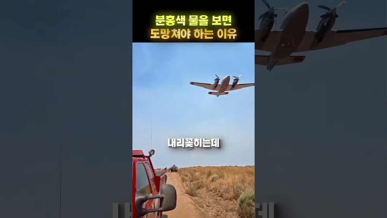 하늘에서 쏟아지는 분홍색 물의 정체 😳✈️
