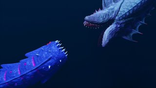Space worm vs abyss worm | sea monsters animation part 1