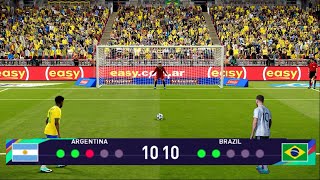 Brazil vs Argentina - Penalty Shootout 2024 | Messi vs  Vinicius Copa America | PES