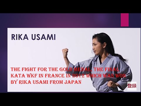 Karate, female kata gold medal, WKF championship France 2012 (Rika Usami)