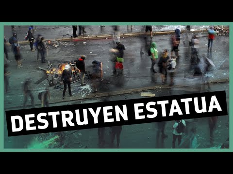 Destruyen estatua de Pedro de Valdivia en Temuco