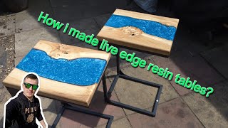 Epoxy resin table tops with live edge oak slabs. Custom order.  #epoxy #diy #howto #rivertable