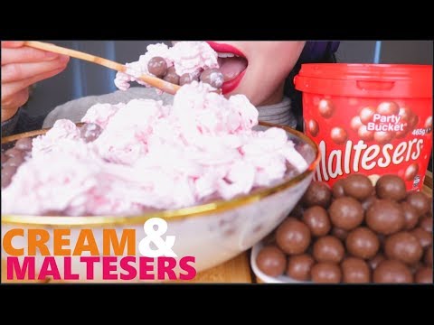 ASMR MALTESERS CHOCOLATE BALLS & MILK & WHIPPED CREAM |  巧克力 咀嚼音 | 먹방 EATING SOUNDS