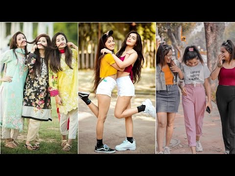 best friends pose #bff pose #2 best friends pose #girl best friends pose  #love bestie #my bestie Videos • @cute girl 🖤💕💞 (@2653579421) on  ShareChat