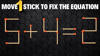 Move 1 Stick To Make Equation Correct , Matchstick Puzzle.