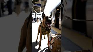 The moment this K9 saw his handler getting off the train... 😭❤️