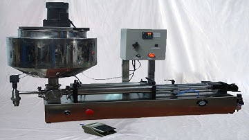 Commission video for American customer heated mixer filling machine miel de relleno mezclando