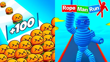 Food Run VS Rope Man Run 🧊⚡ Max Level Gameplay Walkthrough Android iOS Update 4169