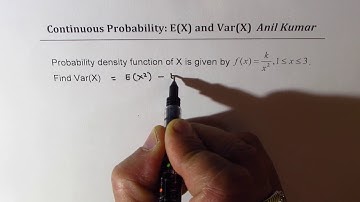 Continuous Probability Density function of X is given by k/x^2 Expectation Variance Quartiles
