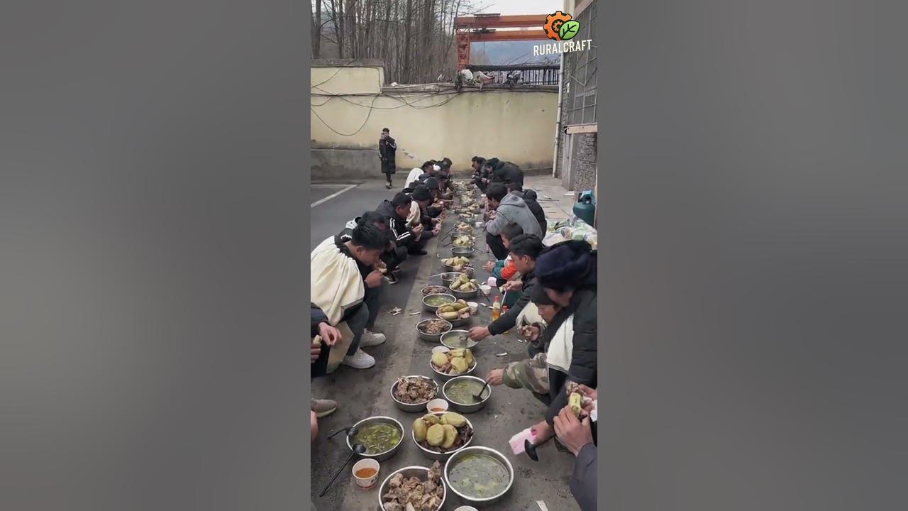 A wedding banquet for the Yi minority group in Sichuan, China. This is a traditional custom