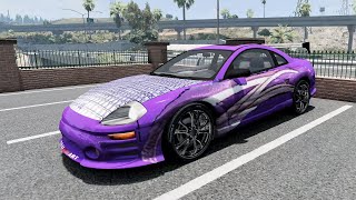 BeamNG.drive - Mitsubishi Eclipse 2Fast2Furious 2003 - Car Show Test Drive Crash .
