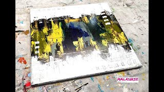 How do I create an abstract picture on a black canvas - effects with gold, green and blue