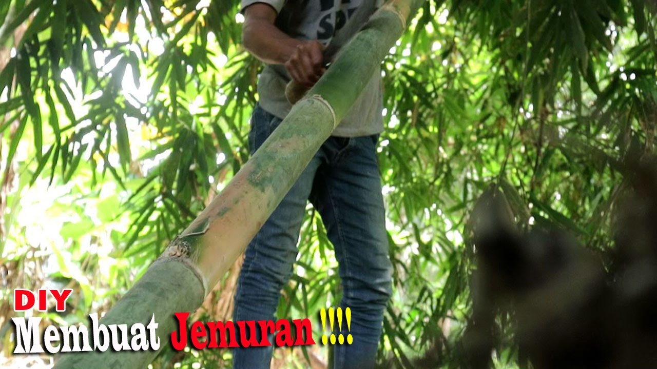 MK Kreative DIY membuat jemuran pakaian dari bambu - YouTube