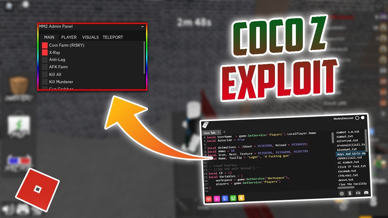 Coco Z Exploit Loadstrings No Key System Script Hub And Much More Free Lvl 6 Youtube - cocoz roblox exploit