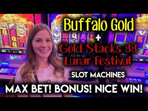 Buffalo GOLD and GOLD Stacks! Lunar Festival! Slot Machine! $8.80/Spin NICE WIN!