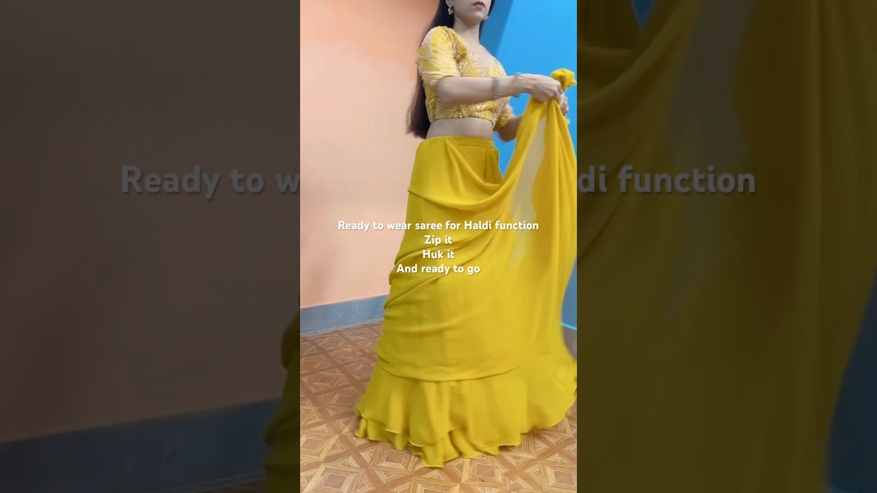 Haldi function outfit, yellow saree look 