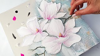 You HAVE to See how I made this TEXTURED Magnolia Art - EASY and FUN | AB Creative Tutorial