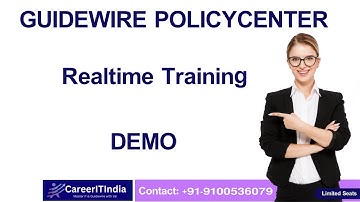 Guidewire PolicyCenter Training | Demo | Guidewire Tutorial | Task based training | Ph+91-9100536079