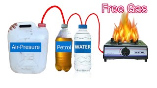 How to make Free Lpg Gas at home | petrol Vs Water | Amazing idea to use free gas from garbage.
