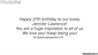 Happy 27th birthday Jennifer Lawrence! ♡ (Lawsbians wishing a happy bday)