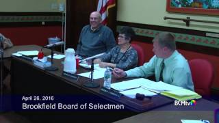 Brookfield MA Board of Selectmen April 26, 2016