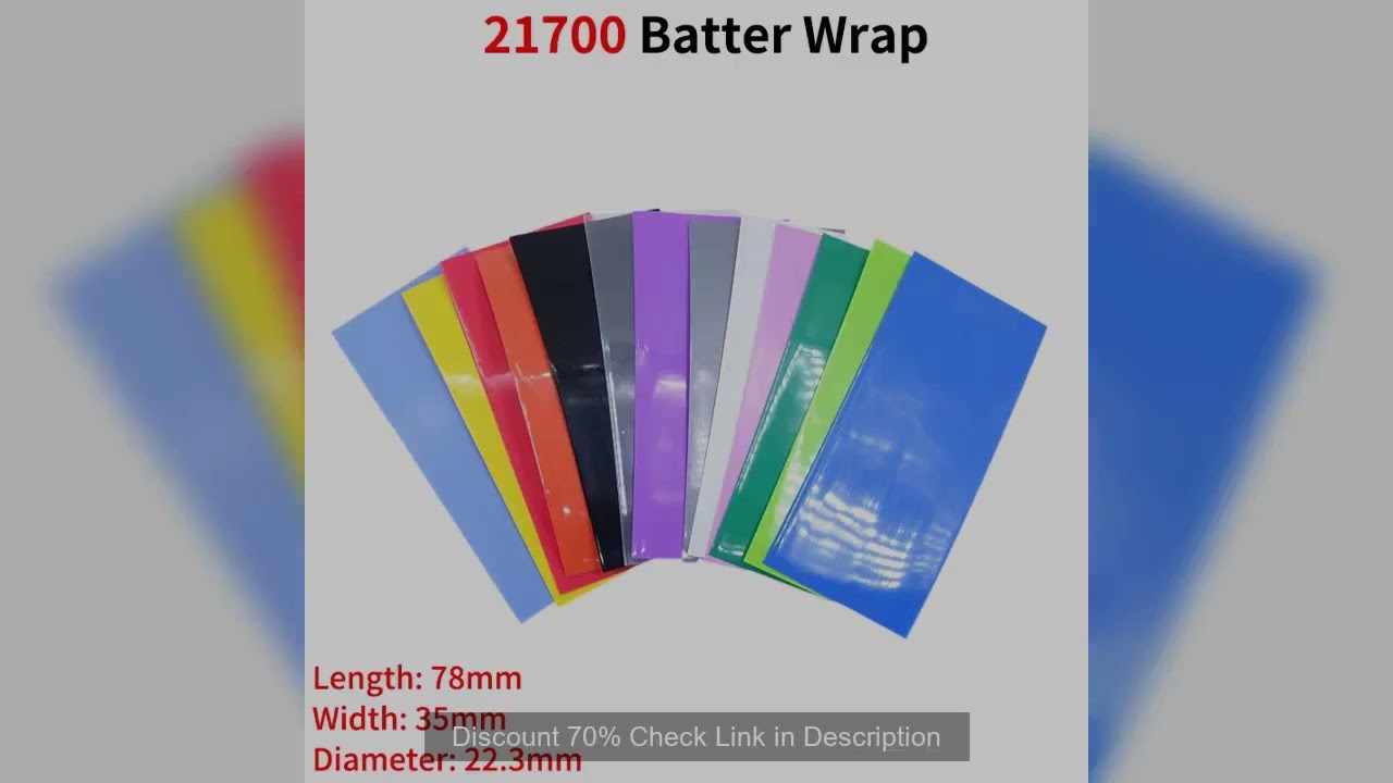 20/500pcs 21700 Battery Film Tape PVC Heat Shrink Tube Precut Shrinkable Sleeve Tubing Protect Pipe