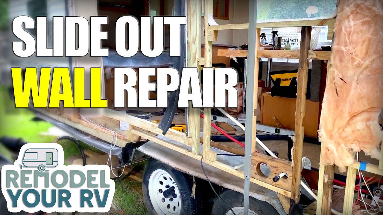 repair water damage travel trailer wall