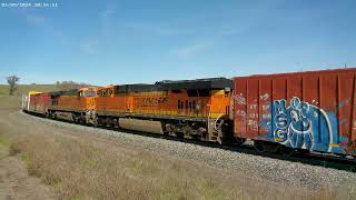 BNSF mixed freight train at Cable, CA