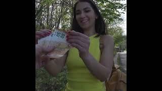 Walk with italian in yellow dress Public agent asking for live show