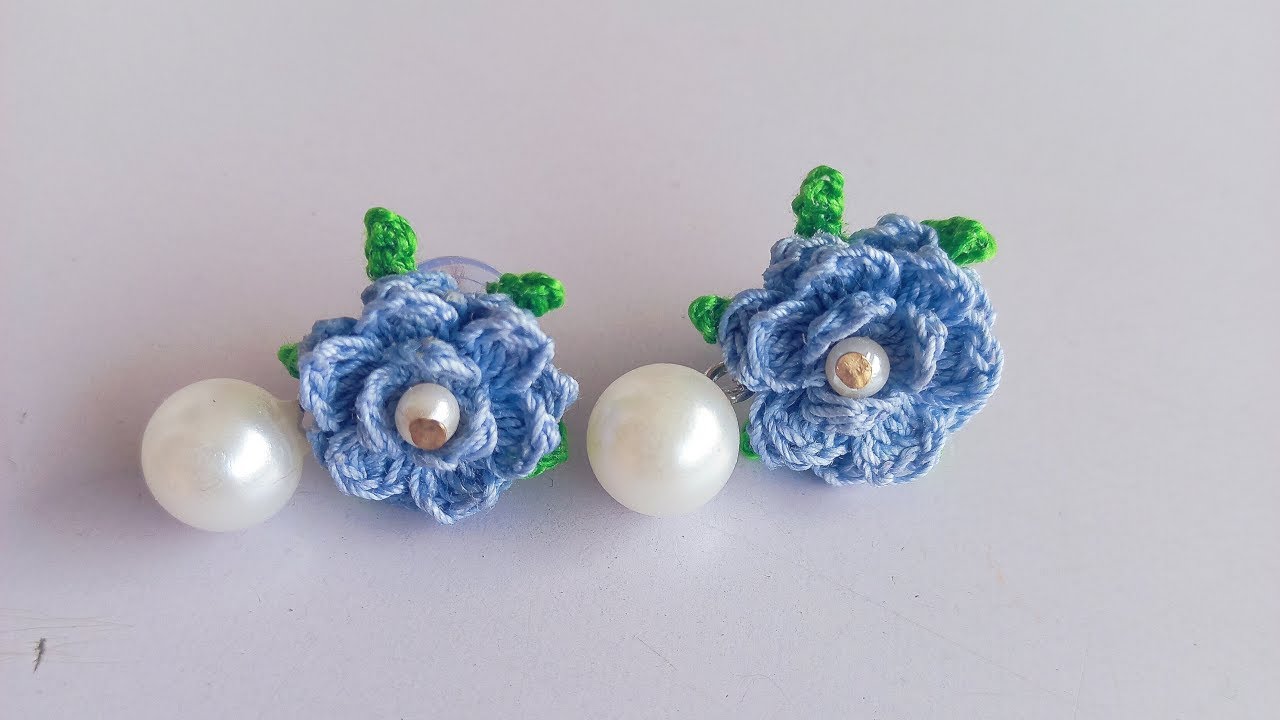 Crochet Flower Bead Earring Tutorial (HINDI)