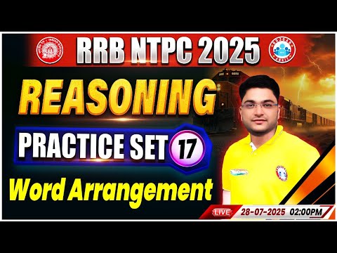 RRB NTPC Reasoning Classes 2025 | NTPC Reasoning Practice Set #17 | Railway NTPC Reasoning MCQs
