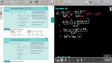 3 13 Addition and Subtraction of Algebraic Fractions