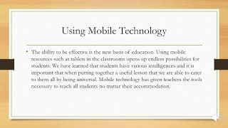 Mobile Technology In Education