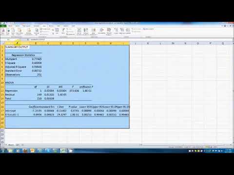 Using linear regression in Excel to find Beta 2 0