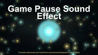 Game Pause Sound Effect