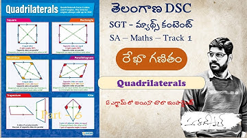 తెలంగాణ DSC  - SGT/SA–Maths Geometry - రేఖా గణితం - Part 6 Quadrilaterals చతుర్భుజాలు