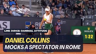 Daniel Collins (Danimal) mocks a spectator at the Italian Open 2024.