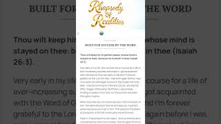 Rhapsody of Realities | Friday 24th July 2026. | BUILT FOR SUCCESS BY THE WORD.