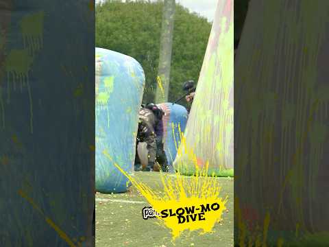 Slow motion paintball dive #shorts #paintball #speedball #paintballing