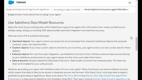Review Options to Ground an Agent With Data