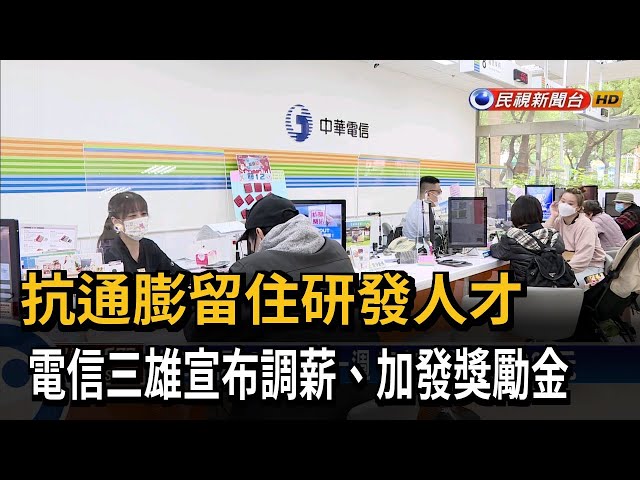 激勵員工士氣 電信業者祭調薪、加發獎勵金－民視台語新聞