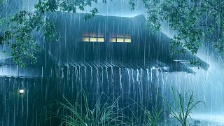 Rain Thunderstorm Sounds for Sleeping | Strong Rainstorm on Roof & Powerful Thunder Sounds at Night