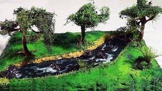 IMPRESSIONANTE!! Maquete Paisagem com Rio  DIY HOW TO MAKE Model Scenery w/ River  Paisaje con Río