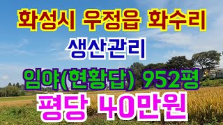화성시 우정읍 화수리 구거접한 생산관리 토지 952평